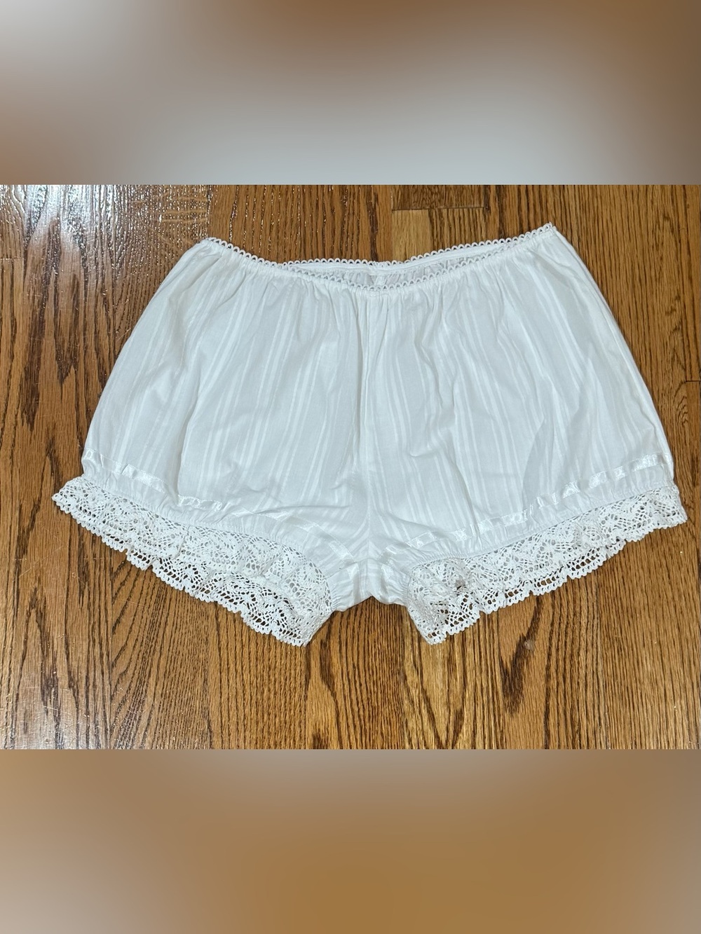 Amazon Women's White Lace-Trim Lounge Shorts